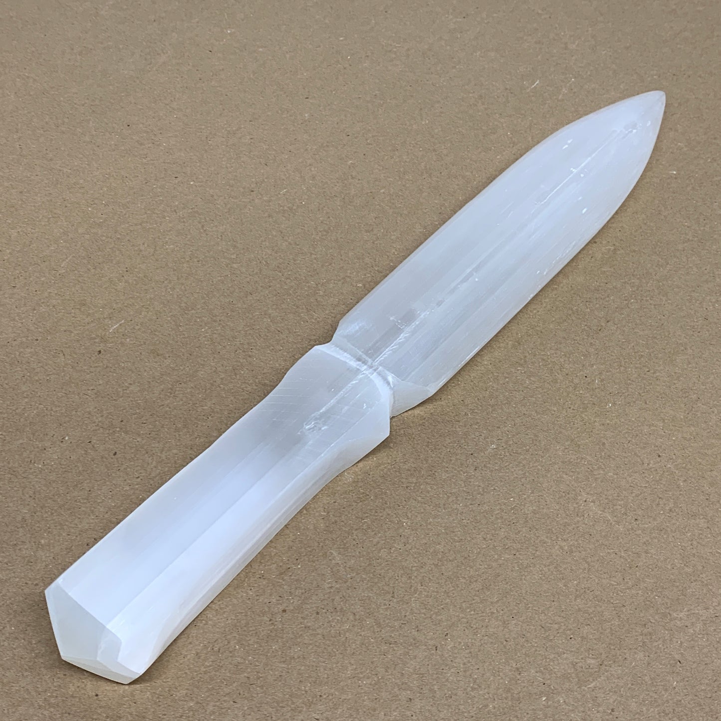 335g, 11.5"x1.6"x0.7", Natural Selenite Crystal Dagger (Satin Spar), B36229