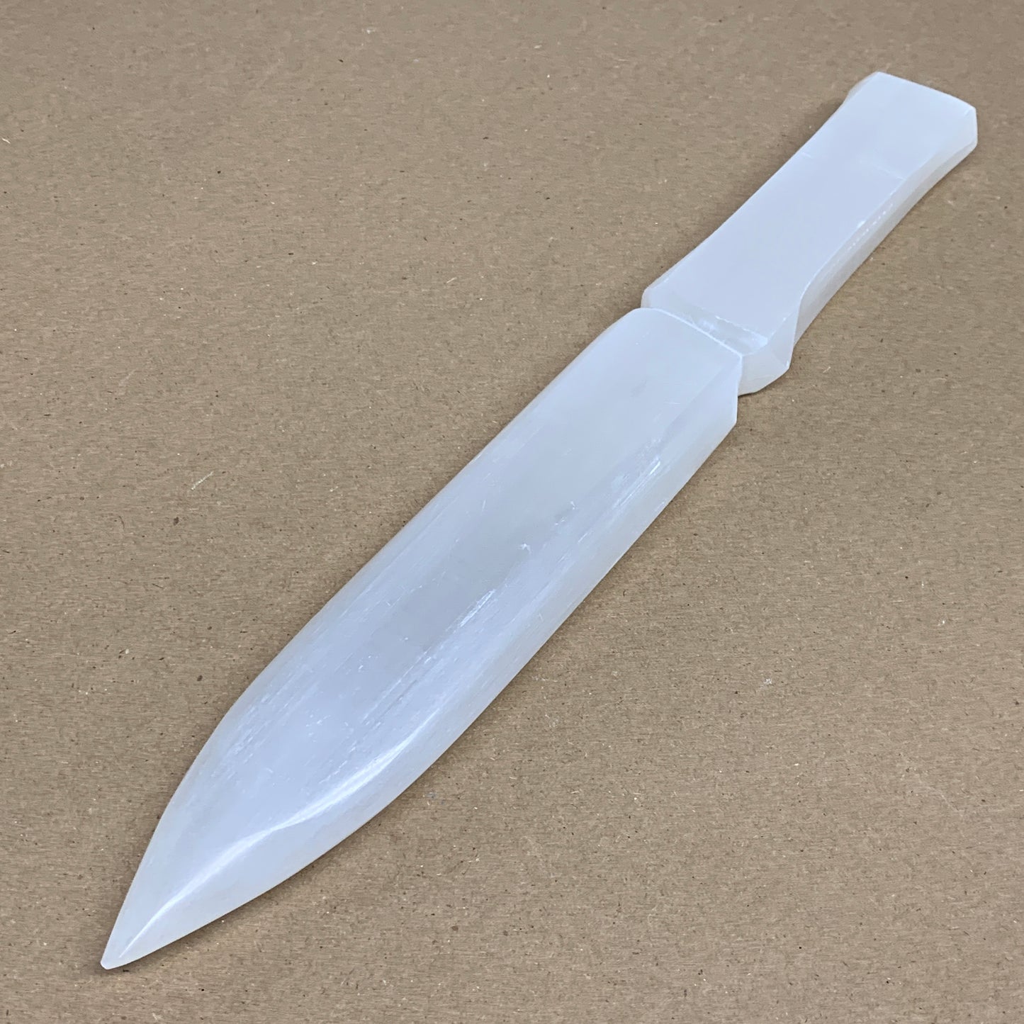 335g, 11.5"x1.6"x0.7", Natural Selenite Crystal Dagger (Satin Spar), B36229