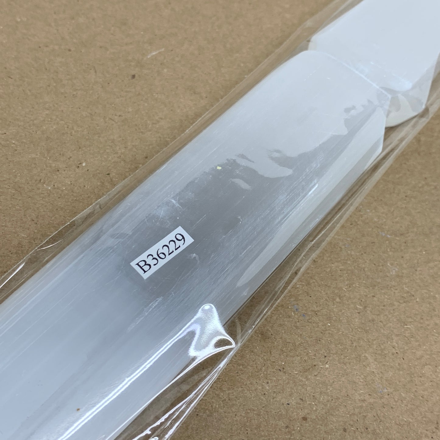 335g, 11.5"x1.6"x0.7", Natural Selenite Crystal Dagger (Satin Spar), B36229