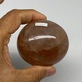 187.9g,2.5"x2.1"x1.4", Red Hematoid Fire Quartz Palm-Stone Crystal Polished, B30