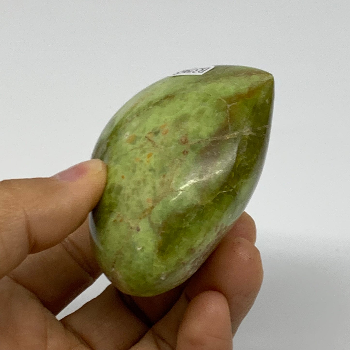 0.30 lbs, 2.5"x2.8"x1.3", Green Opal Heart Polished Gemstone Crystal, B37965