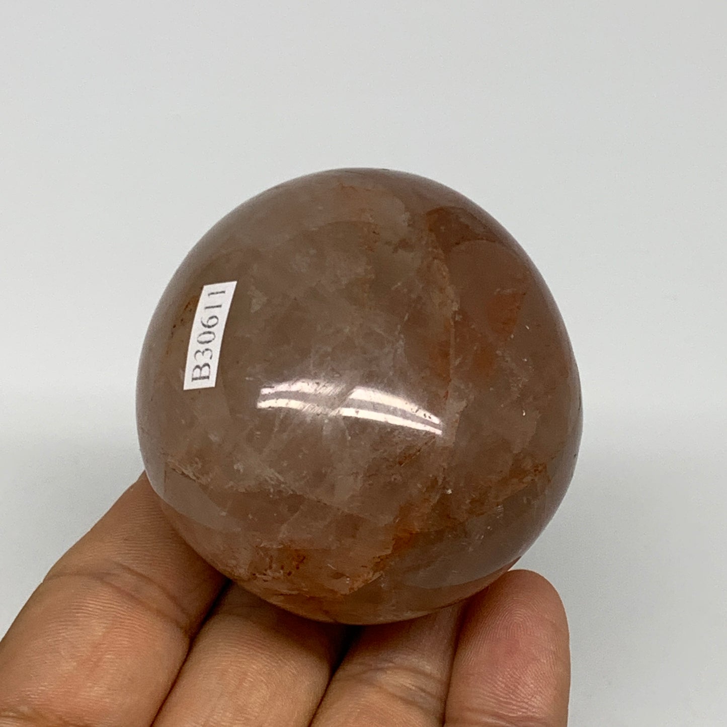 187.9g,2.5"x2.1"x1.4", Red Hematoid Fire Quartz Palm-Stone Crystal Polished, B30