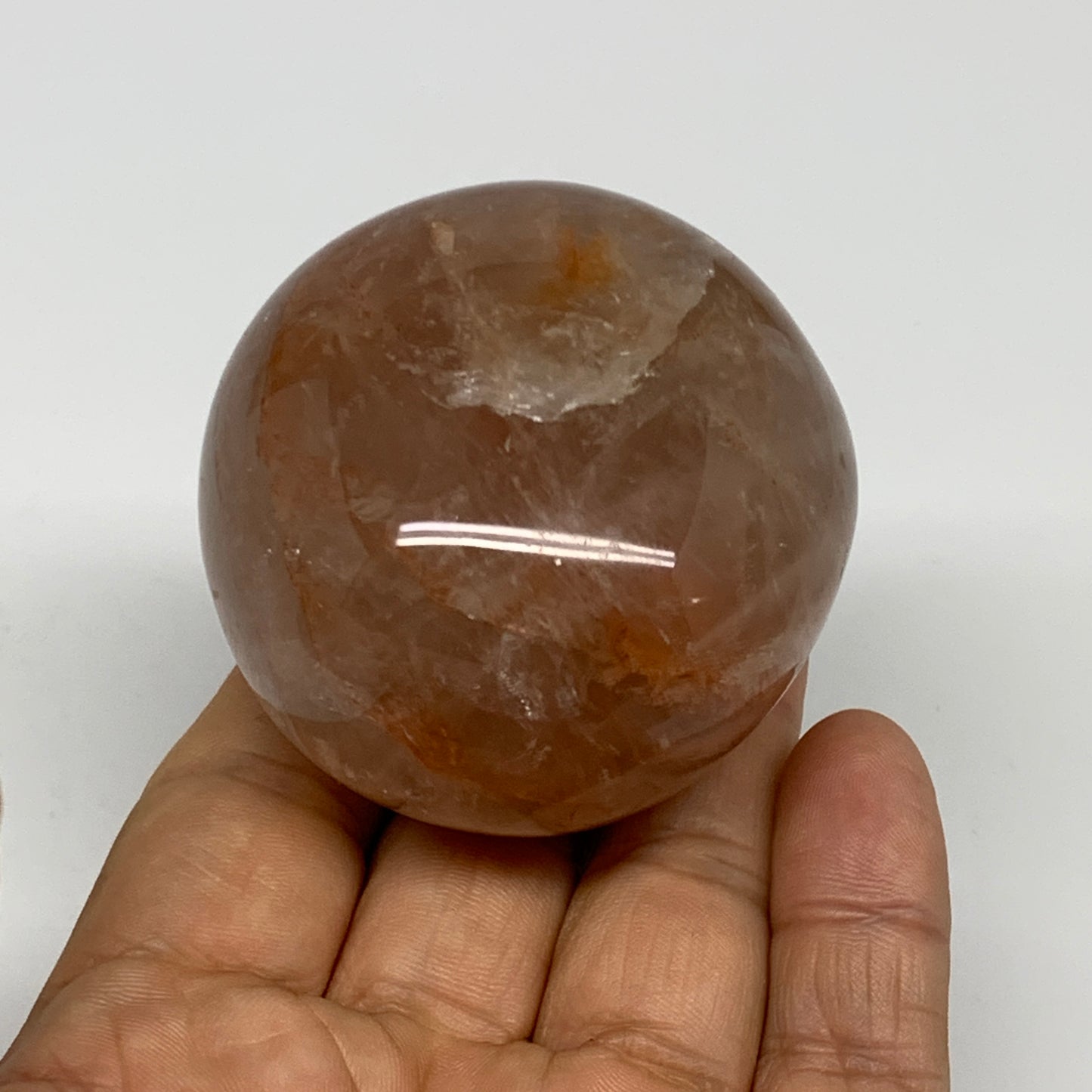 187.9g,2.5"x2.1"x1.4", Red Hematoid Fire Quartz Palm-Stone Crystal Polished, B30