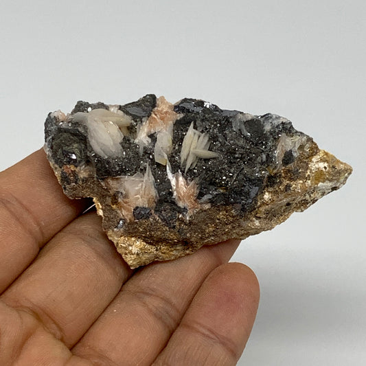 61.1g, 2.7"x1.5"x0.8", Cerussite Galena Quartz On Barite Mineral Specimen, B33502