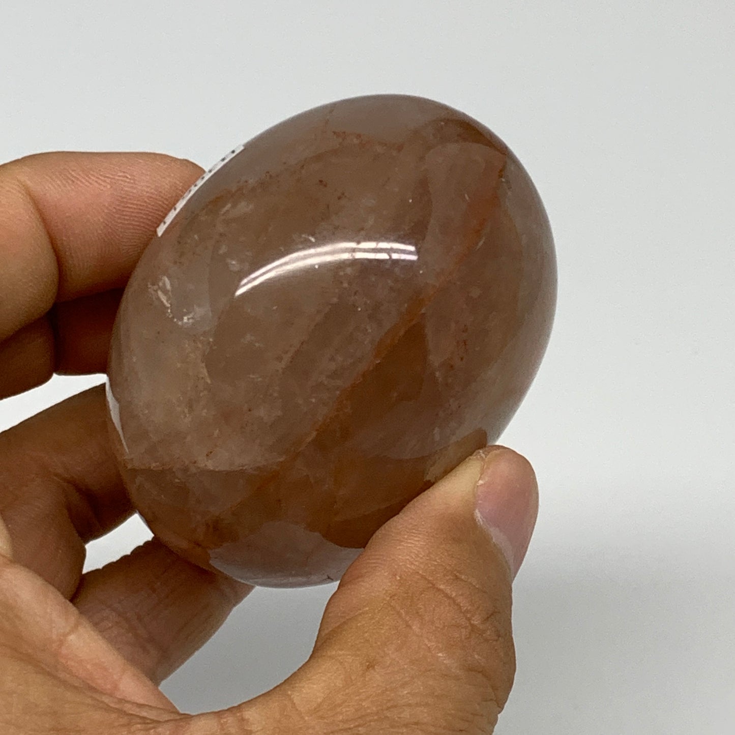 187.9g,2.5"x2.1"x1.4", Red Hematoid Fire Quartz Palm-Stone Crystal Polished, B30