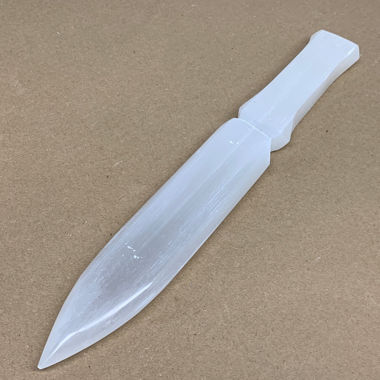 332g, 11.5"x1.6"x0.7", Natural Selenite Crystal Dagger (Satin Spar), B36230