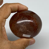 159.4g,2.3"x2"x1.4", Red Hematoid Fire Quartz Palm-Stone Crystal Polished, B3061