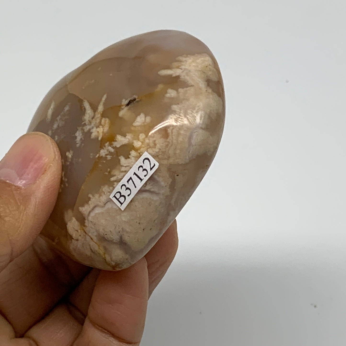 0.31 lbs, 2.3"x2.6"x1.2", Cherry Blossom Flower Agate Heart Crystal, B37132