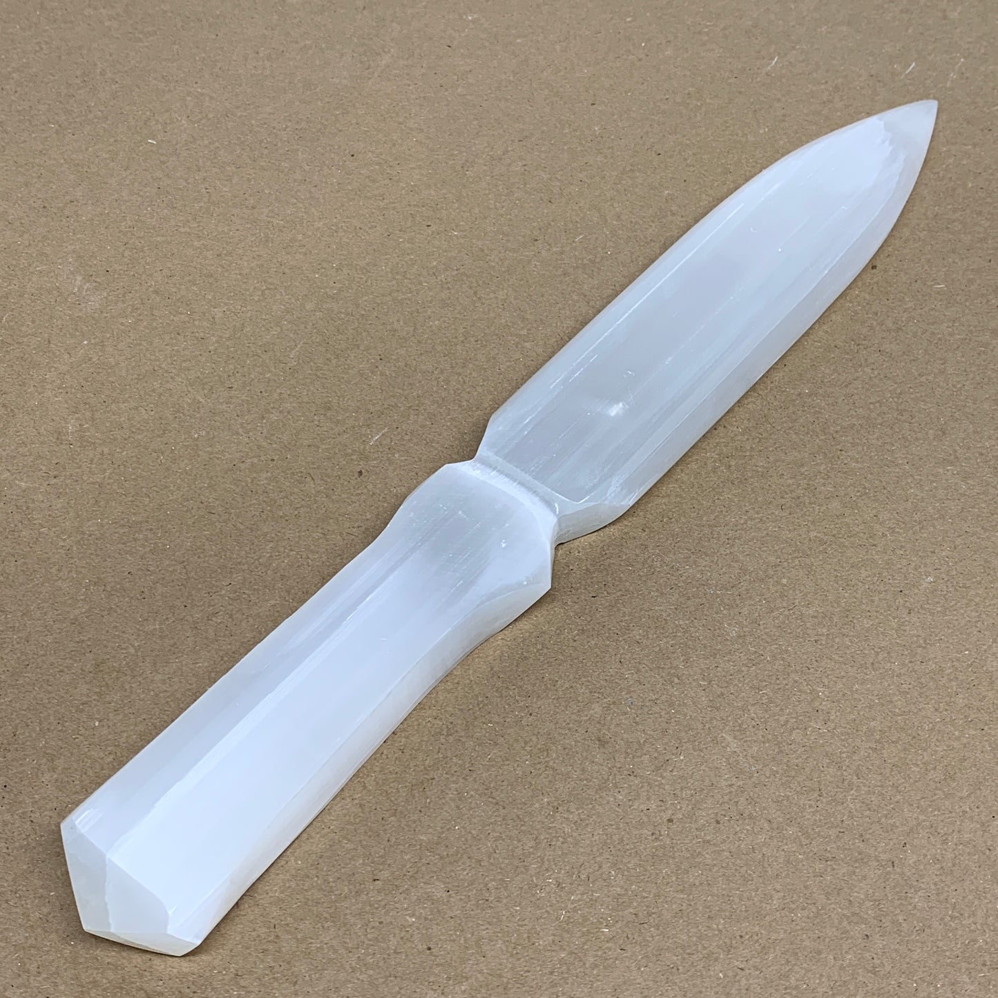 283g, 11.5"x1.6"x0.6", Natural Selenite Crystal Dagger (Satin Spar), B36231