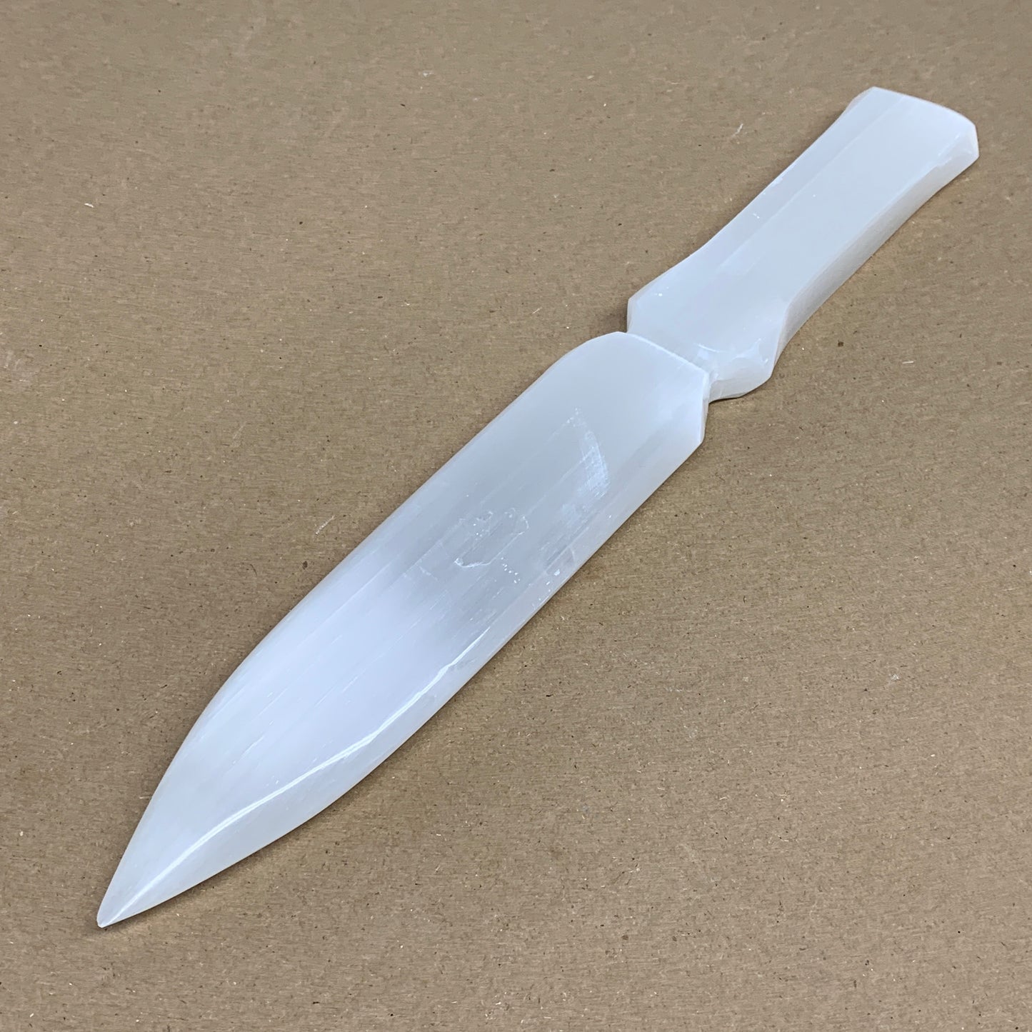 283g, 11.5"x1.6"x0.6", Natural Selenite Crystal Dagger (Satin Spar), B36231