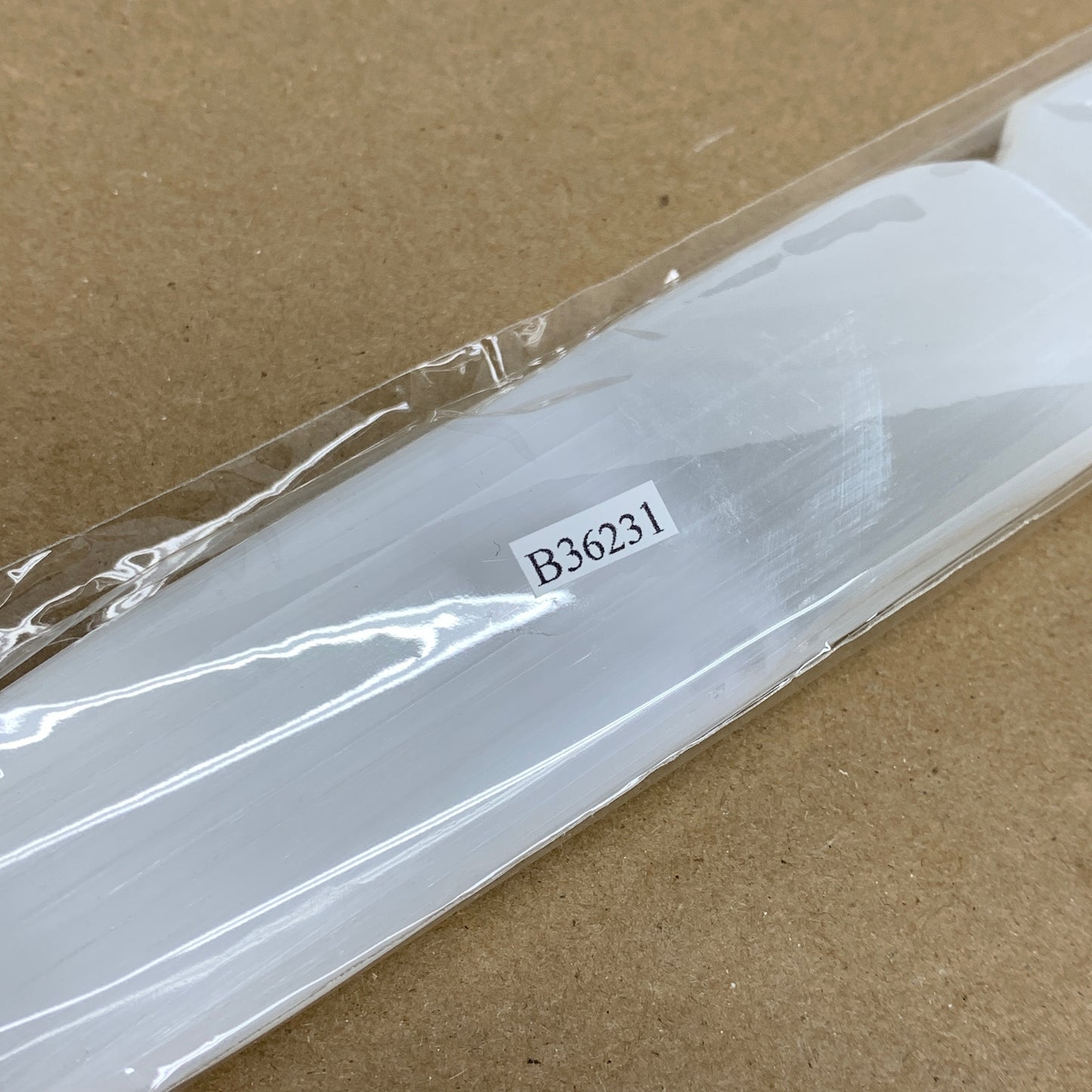 283g, 11.5"x1.6"x0.6", Natural Selenite Crystal Dagger (Satin Spar), B36231