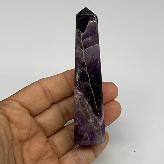 80.4g, 3.7"x0.8", Natural Amethyst Tower Point Obelisk @Brazil, B31522