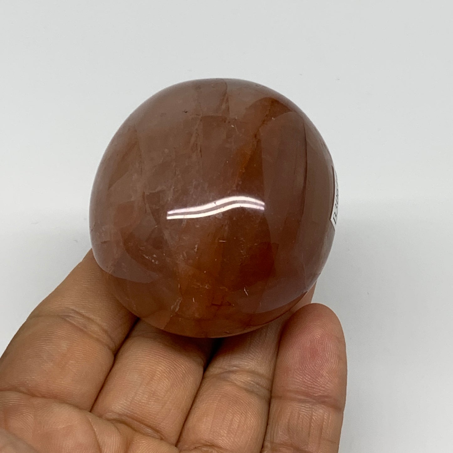 162.5g,2.3"x2"x1.5", Red Hematoid Fire Quartz Palm-Stone Crystal Polished, B3061