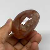 162.5g,2.3"x2"x1.5", Red Hematoid Fire Quartz Palm-Stone Crystal Polished, B3061