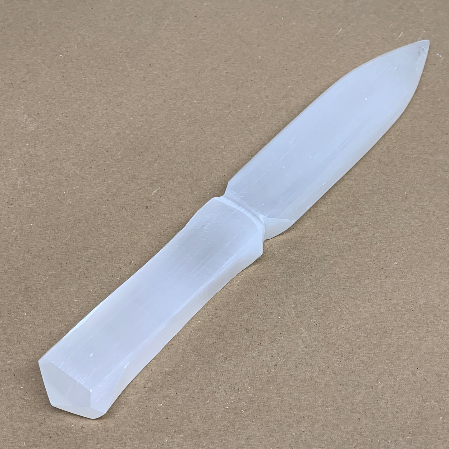 367g, 11.5"x1.6"x0.8", Natural Selenite Crystal Dagger (Satin Spar), B36232