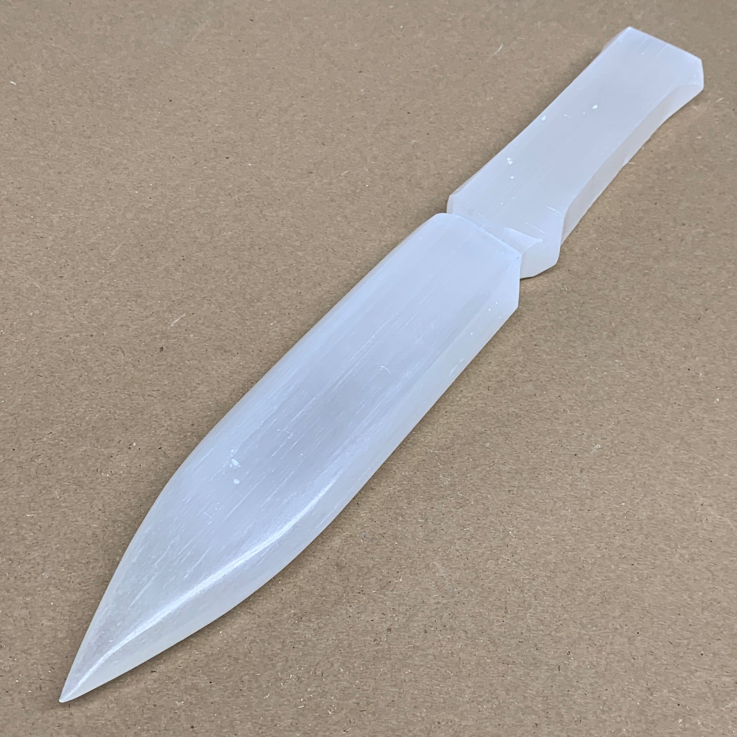367g, 11.5"x1.6"x0.8", Natural Selenite Crystal Dagger (Satin Spar), B36232