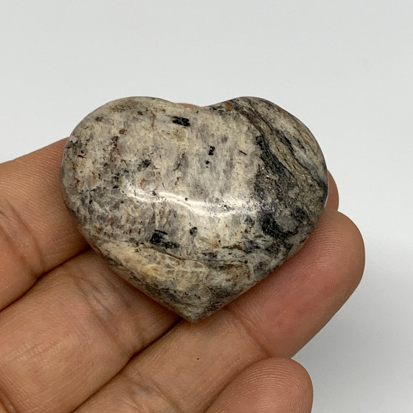 870g (1.91 lbs) , 20 pcs, 1.3"- 1.6", Wholesale Jungle Jasper Hearts, B25247