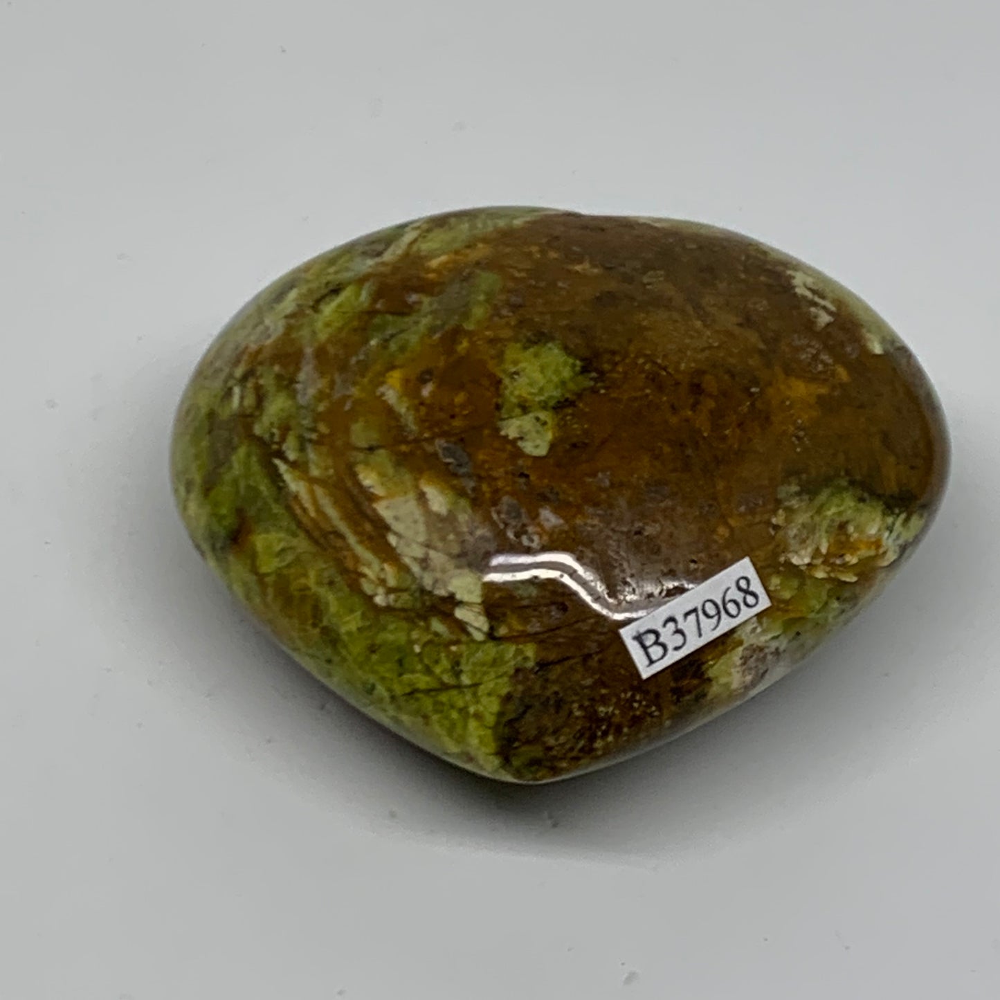 0.44 lbs, 2.5"x3"x1.4", Green Opal Heart Polished Gemstone Crystal, B37968