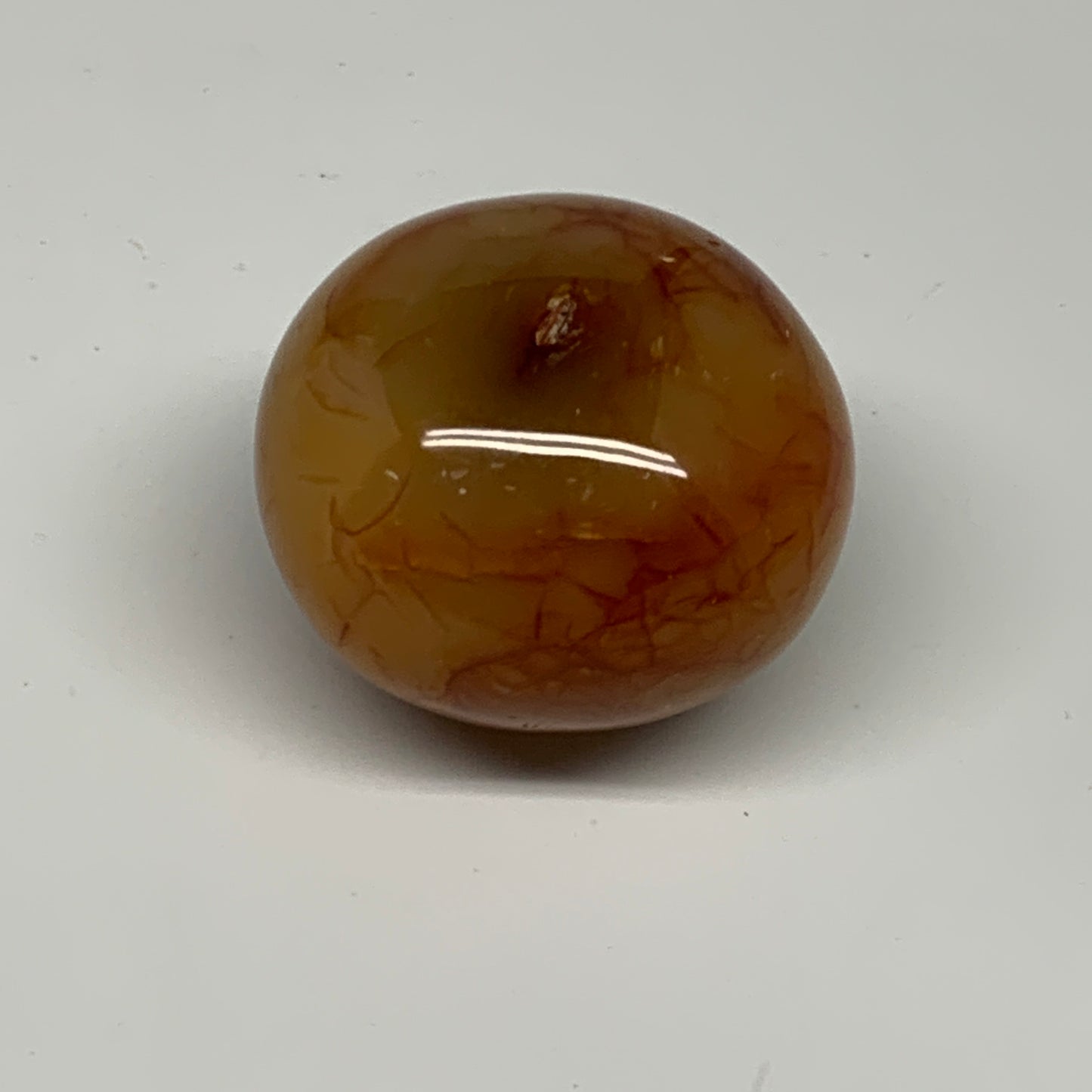 110.4g, 1.8"x1.8"x1.4", Red Carnelian Palm-Stone Gem Crystal Polished, B28452