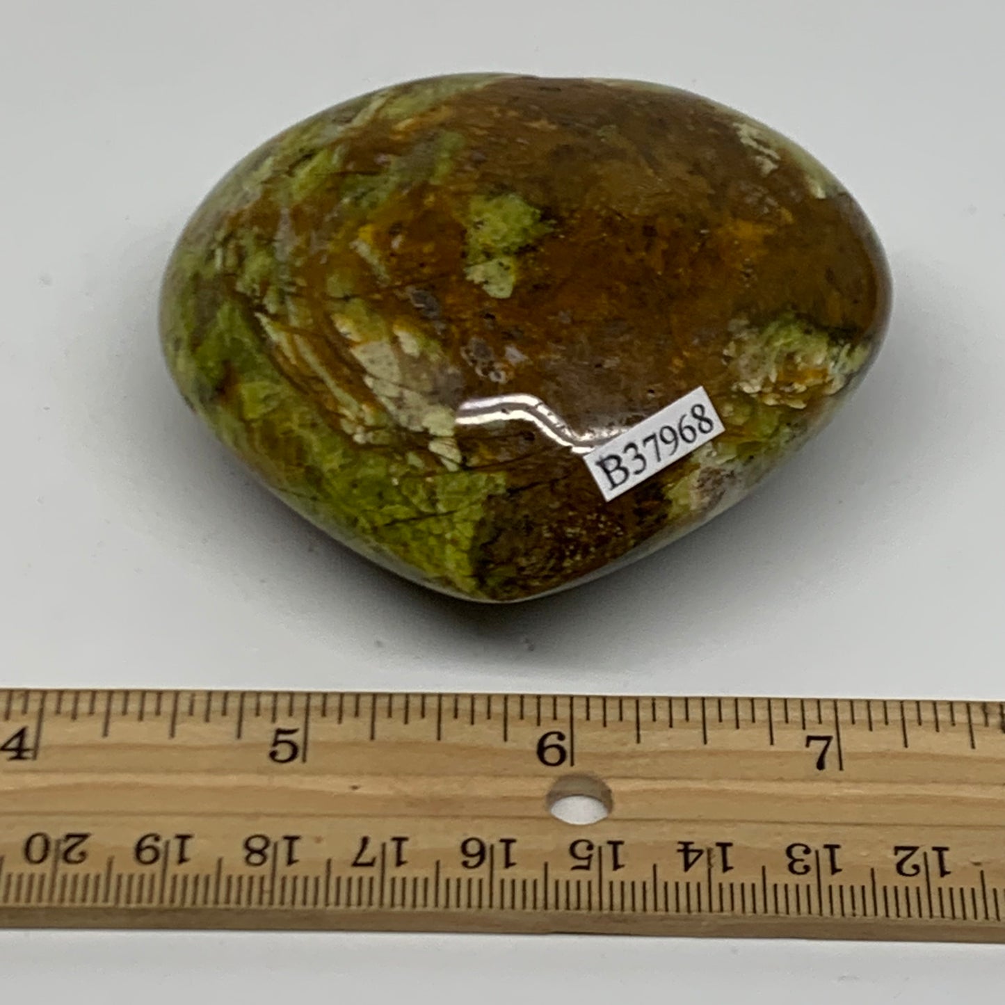 0.44 lbs, 2.5"x3"x1.4", Green Opal Heart Polished Gemstone Crystal, B37968