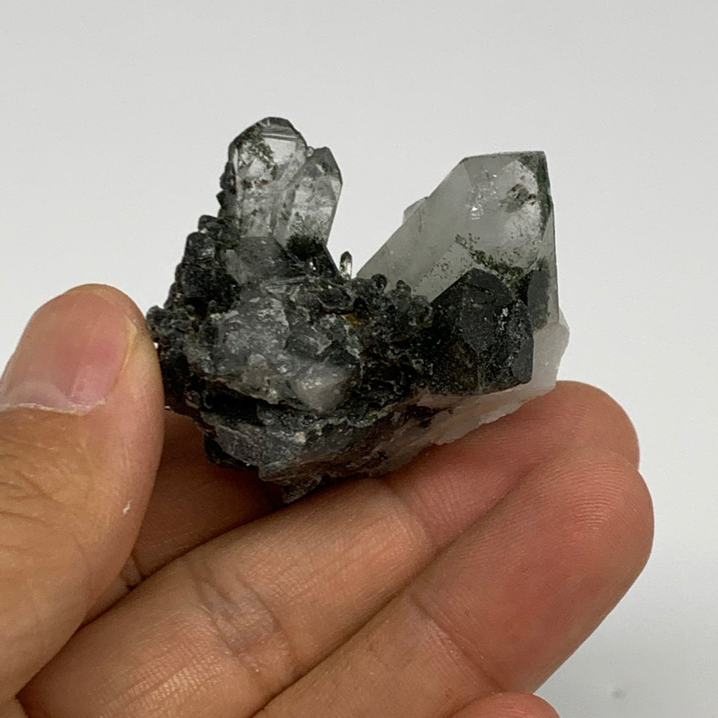 33.8g, 1.6"x1.5"x0.9", Chlorine Quartz Crystal Mineral,Specimen Terminated,B2767
