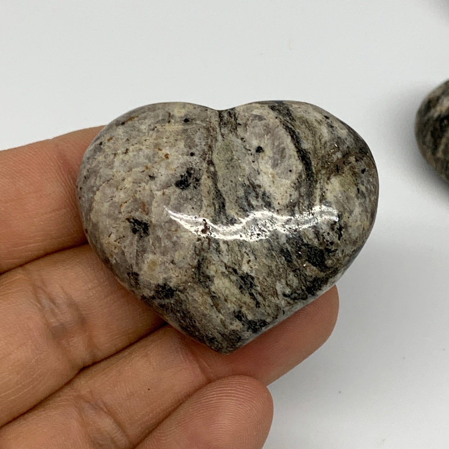 870g (1.91 lbs) , 20 pcs, 1.3"- 1.6", Wholesale Jungle Jasper Hearts, B25247