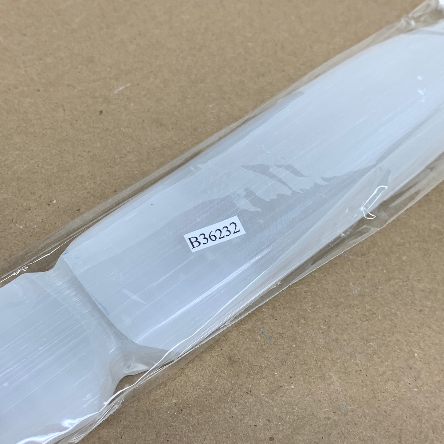 367g, 11.5"x1.6"x0.8", Natural Selenite Crystal Dagger (Satin Spar), B36232