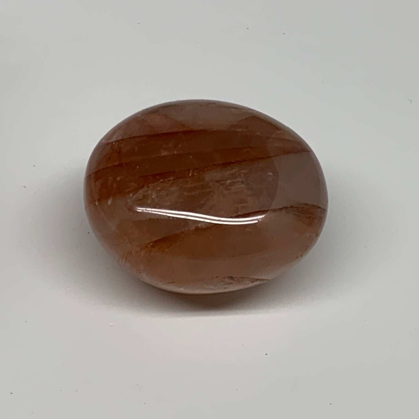 162.5g,2.3"x2"x1.5", Red Hematoid Fire Quartz Palm-Stone Crystal Polished, B3061