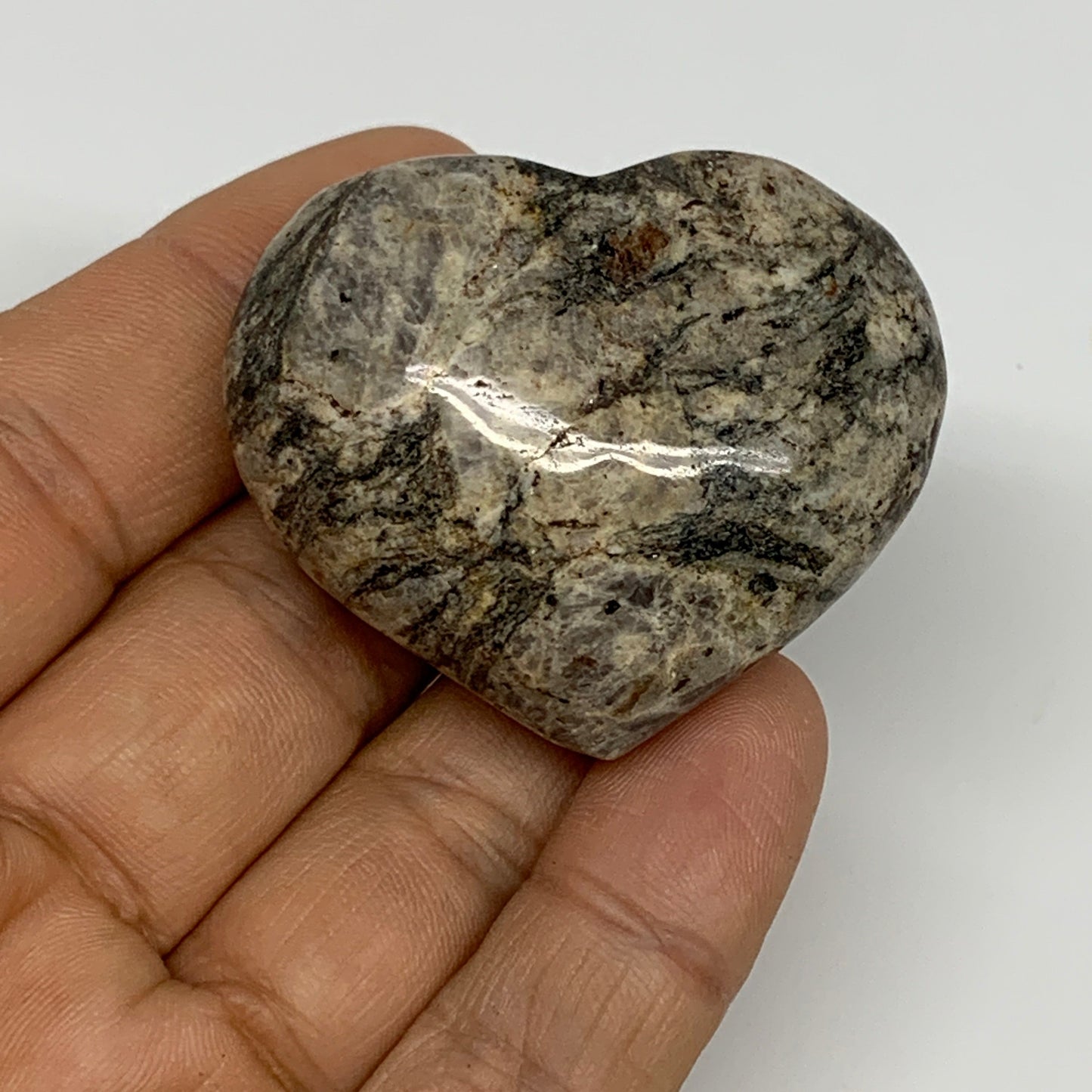 870g (1.91 lbs) , 20 pcs, 1.3"- 1.6", Wholesale Jungle Jasper Hearts, B25247