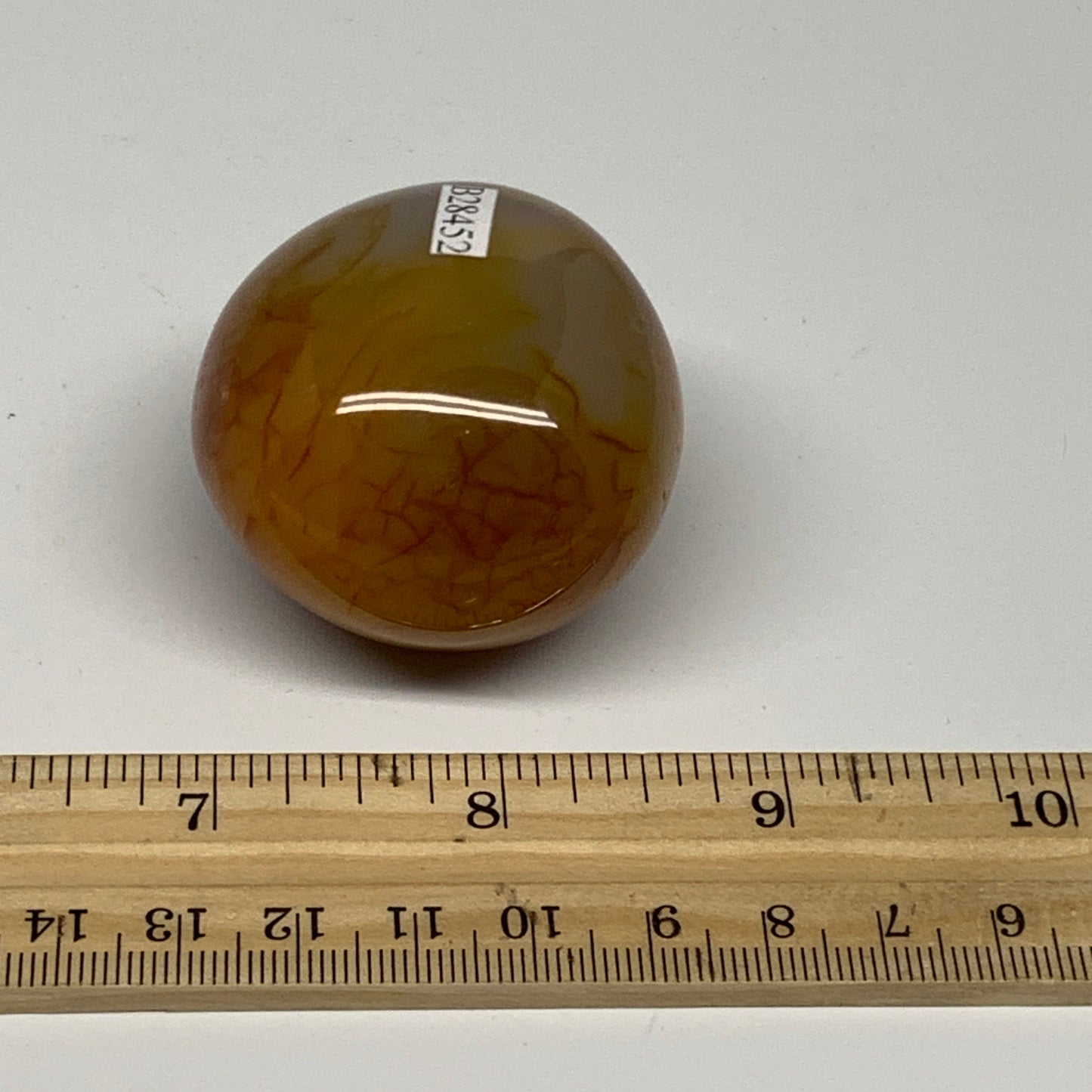 110.4g, 1.8"x1.8"x1.4", Red Carnelian Palm-Stone Gem Crystal Polished, B28452