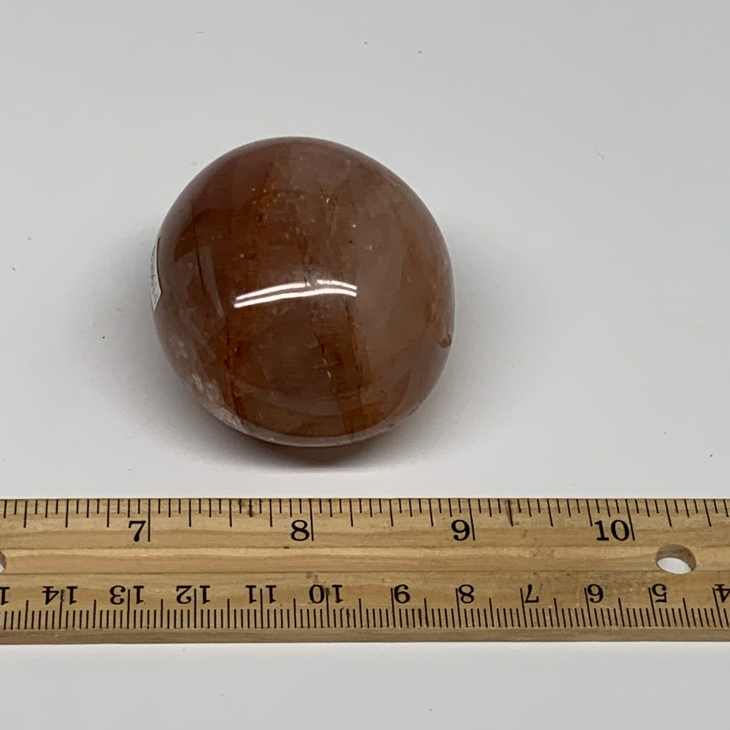 162.5g,2.3"x2"x1.5", Red Hematoid Fire Quartz Palm-Stone Crystal Polished, B3061