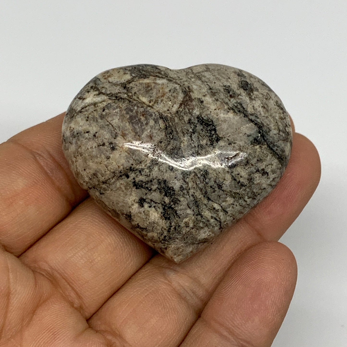 870g (1.91 lbs) , 20 pcs, 1.3"- 1.6", Wholesale Jungle Jasper Hearts, B25247