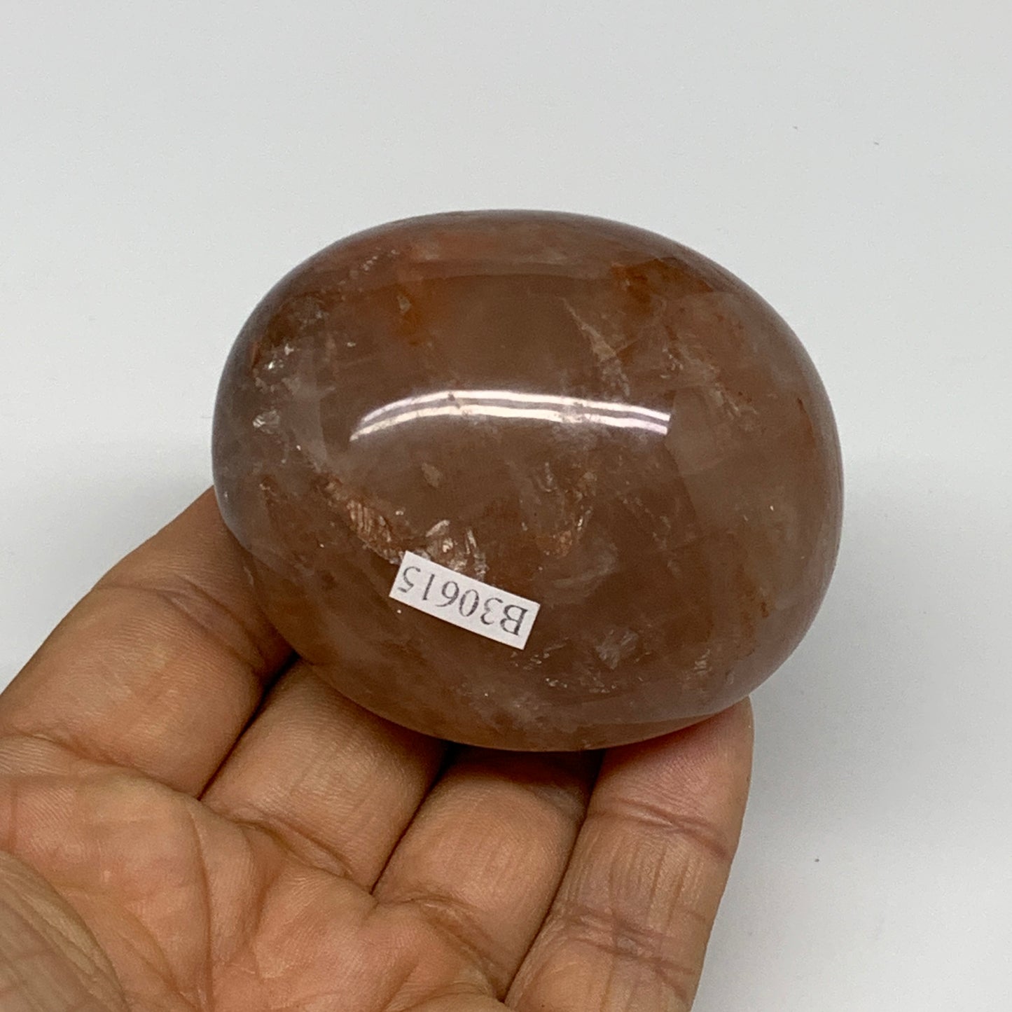 175.8g,2.4"x2.1"x1.5", Red Hematoid Fire Quartz Palm-Stone Crystal Polished, B30