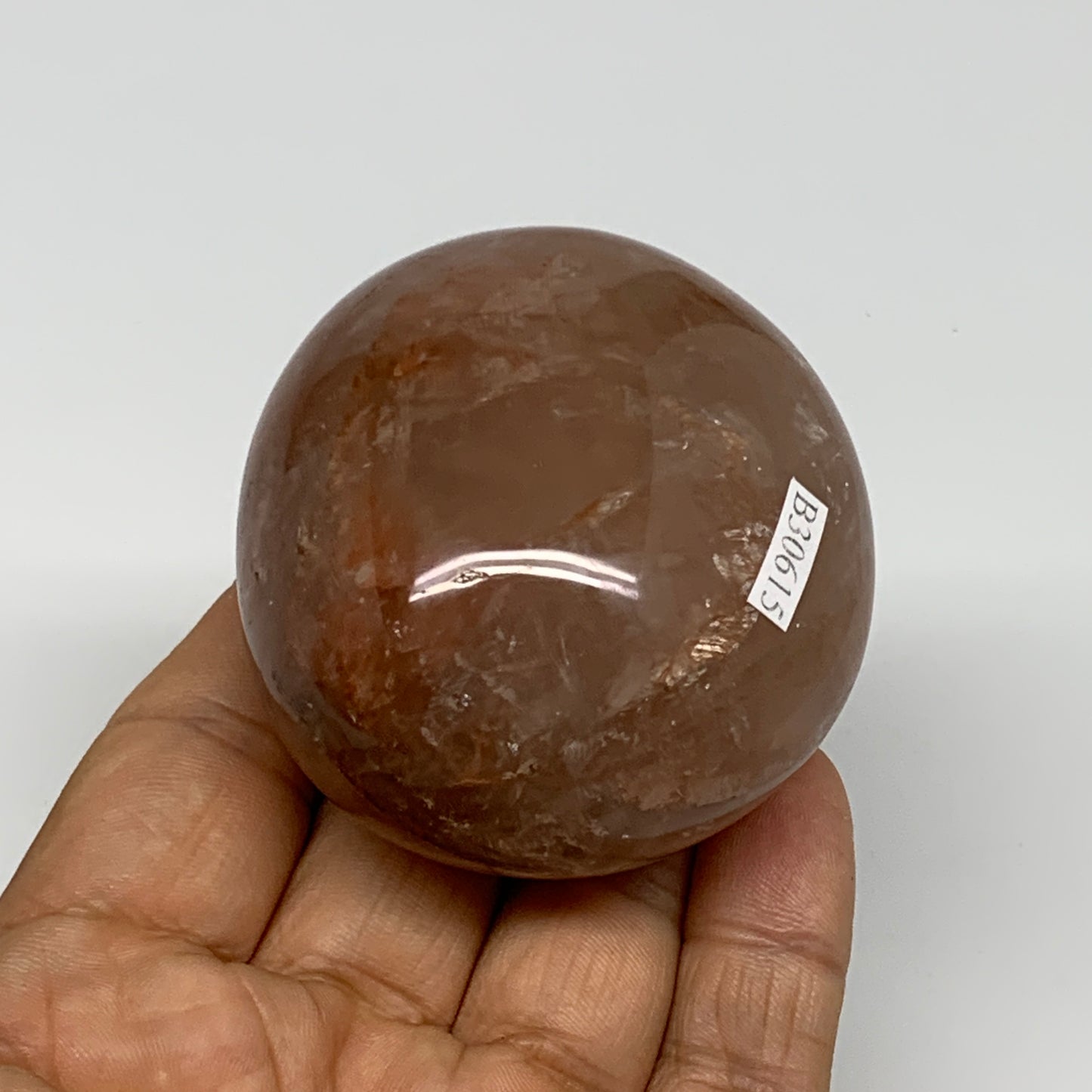 175.8g,2.4"x2.1"x1.5", Red Hematoid Fire Quartz Palm-Stone Crystal Polished, B30