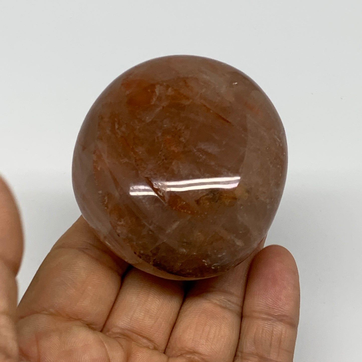 175.8g,2.4"x2.1"x1.5", Red Hematoid Fire Quartz Palm-Stone Crystal Polished, B30