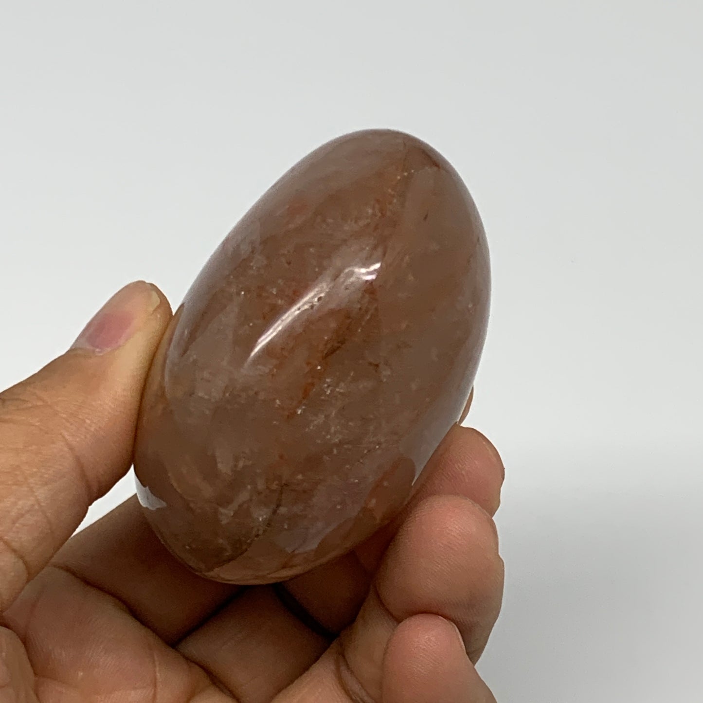 175.8g,2.4"x2.1"x1.5", Red Hematoid Fire Quartz Palm-Stone Crystal Polished, B30