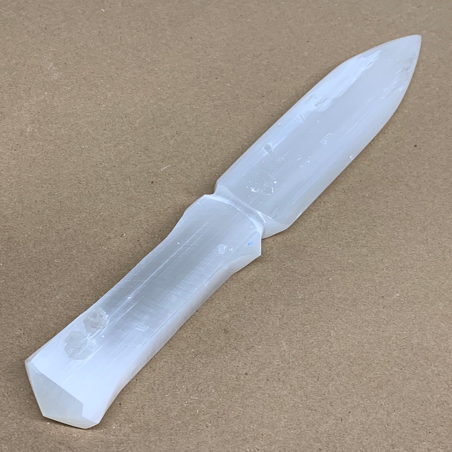 338g, 11.5"x1.7"x0.7", Natural Selenite Crystal Dagger (Satin Spar), B36233