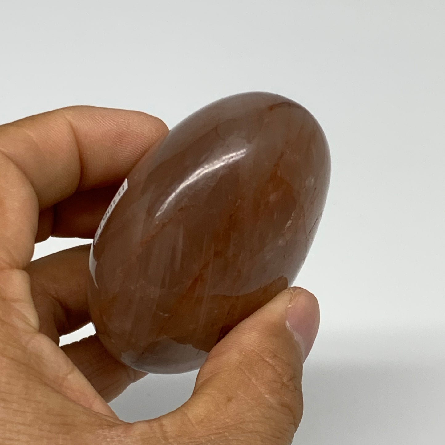 175.8g,2.4"x2.1"x1.5", Red Hematoid Fire Quartz Palm-Stone Crystal Polished, B30