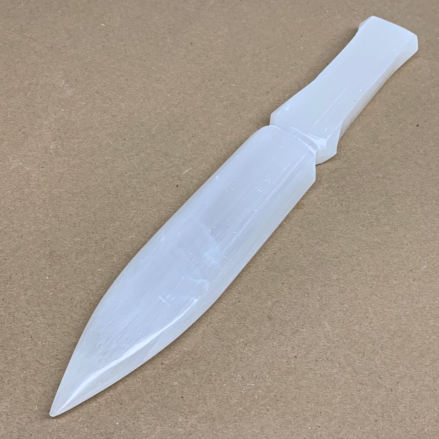 338g, 11.5"x1.7"x0.7", Natural Selenite Crystal Dagger (Satin Spar), B36233