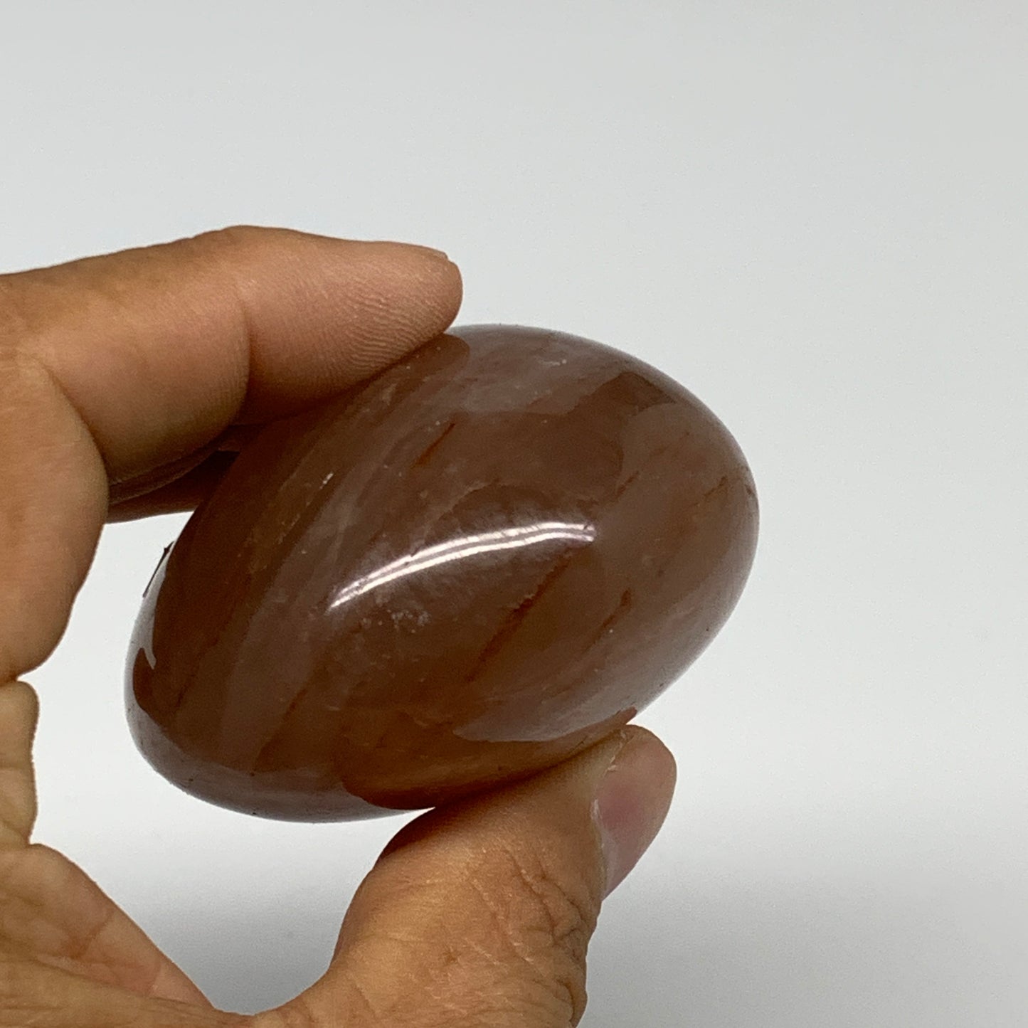 175.8g,2.4"x2.1"x1.5", Red Hematoid Fire Quartz Palm-Stone Crystal Polished, B30