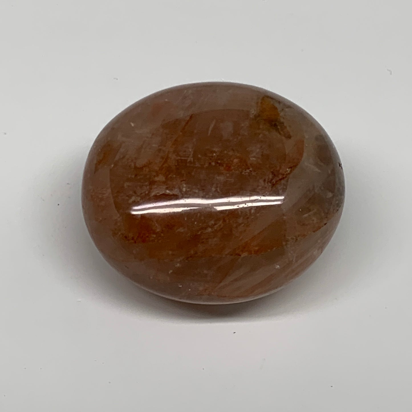 175.8g,2.4"x2.1"x1.5", Red Hematoid Fire Quartz Palm-Stone Crystal Polished, B30