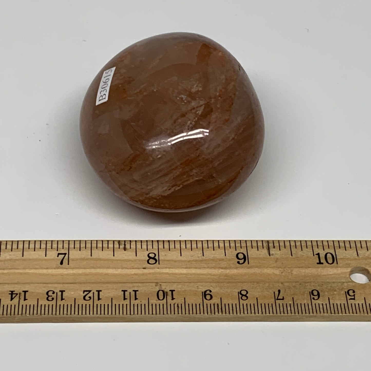 175.8g,2.4"x2.1"x1.5", Red Hematoid Fire Quartz Palm-Stone Crystal Polished, B30