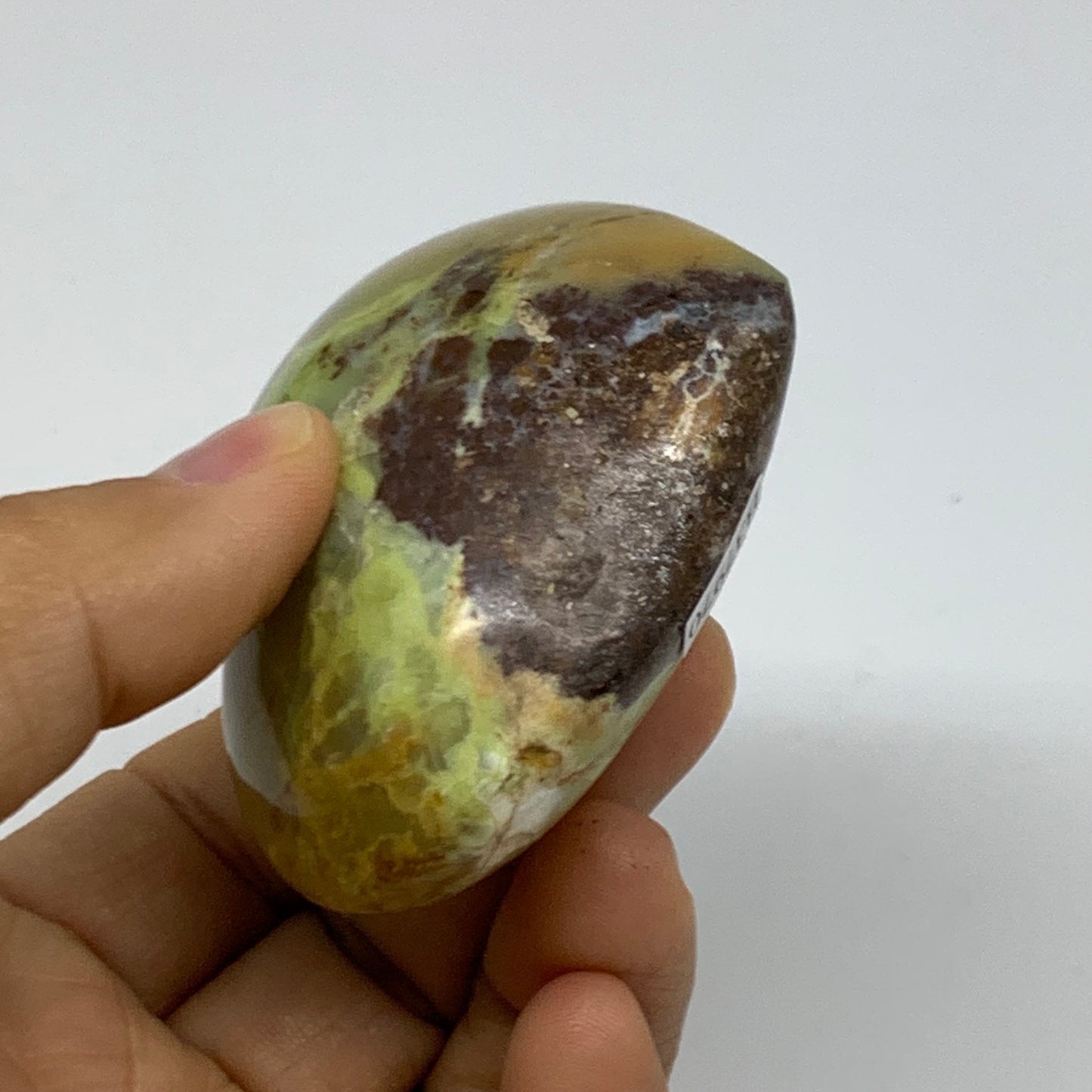 0.25 lbs, 2.3"x2.7"x1.2", Green Opal Heart Polished Gemstone Crystal, B37970