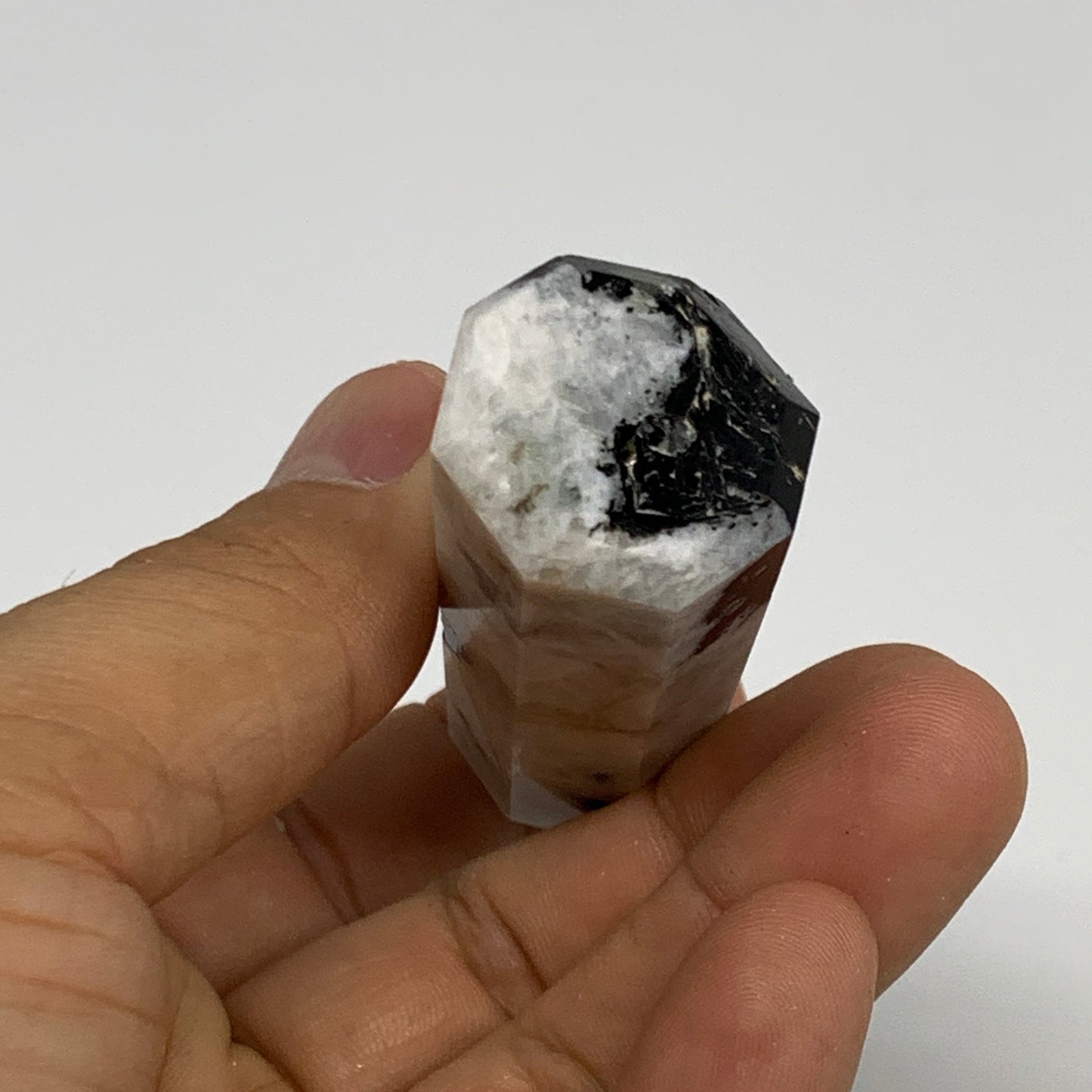 179.1g, 2.6"-2.8", 2pcs, Rainbow Moonstone Tower Obelisk Point Crystal @India, B