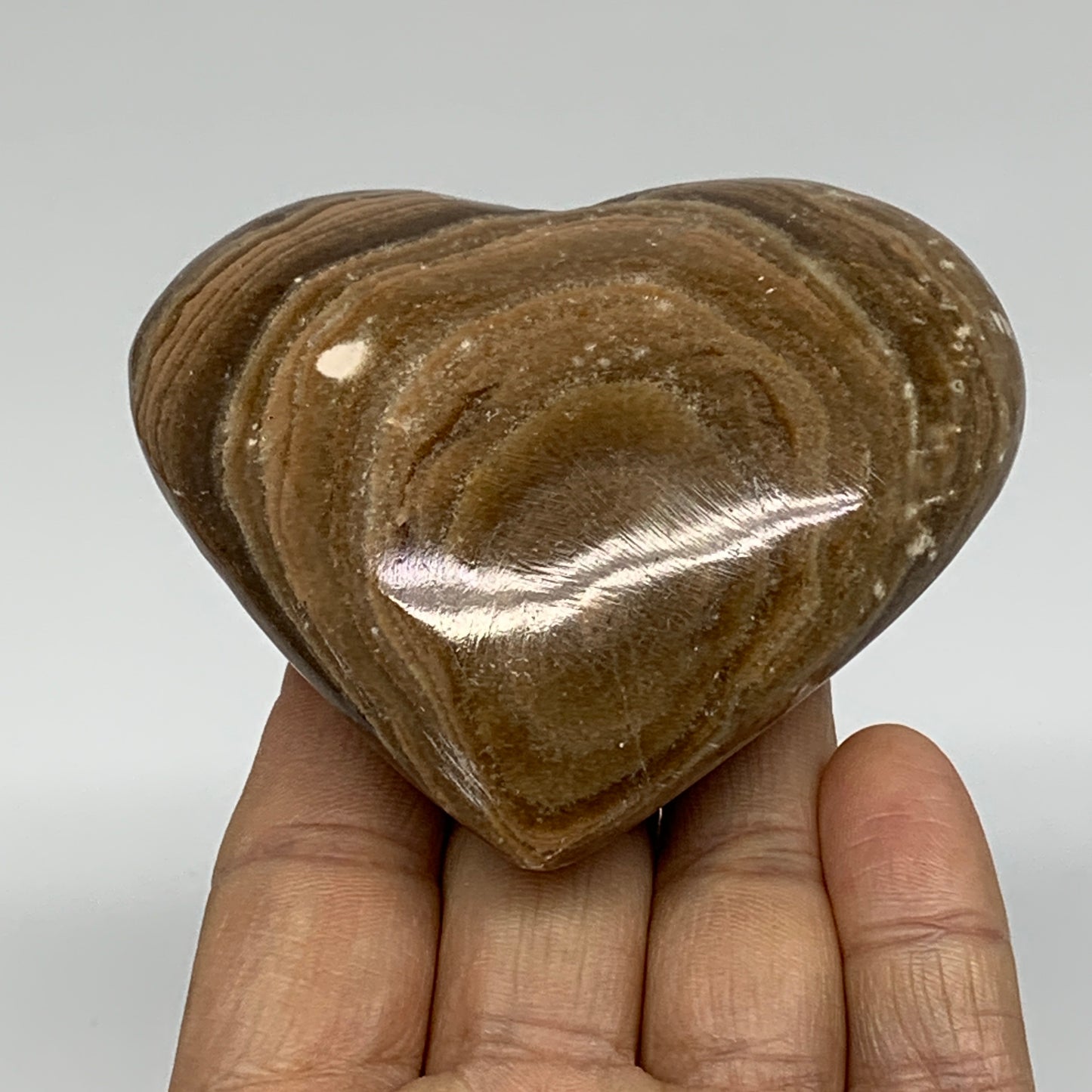 0.42 lbs, 2.8"x3.1"x1.2", Cherry Blossom Flower Agate Heart Crystal, B37181