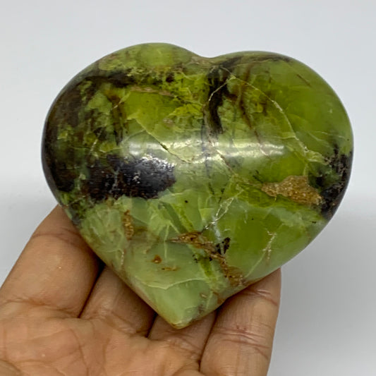 0.54 lbs, 3"x3.2"x1.6", Green Opal Heart Polished Gemstone Crystal, B37971