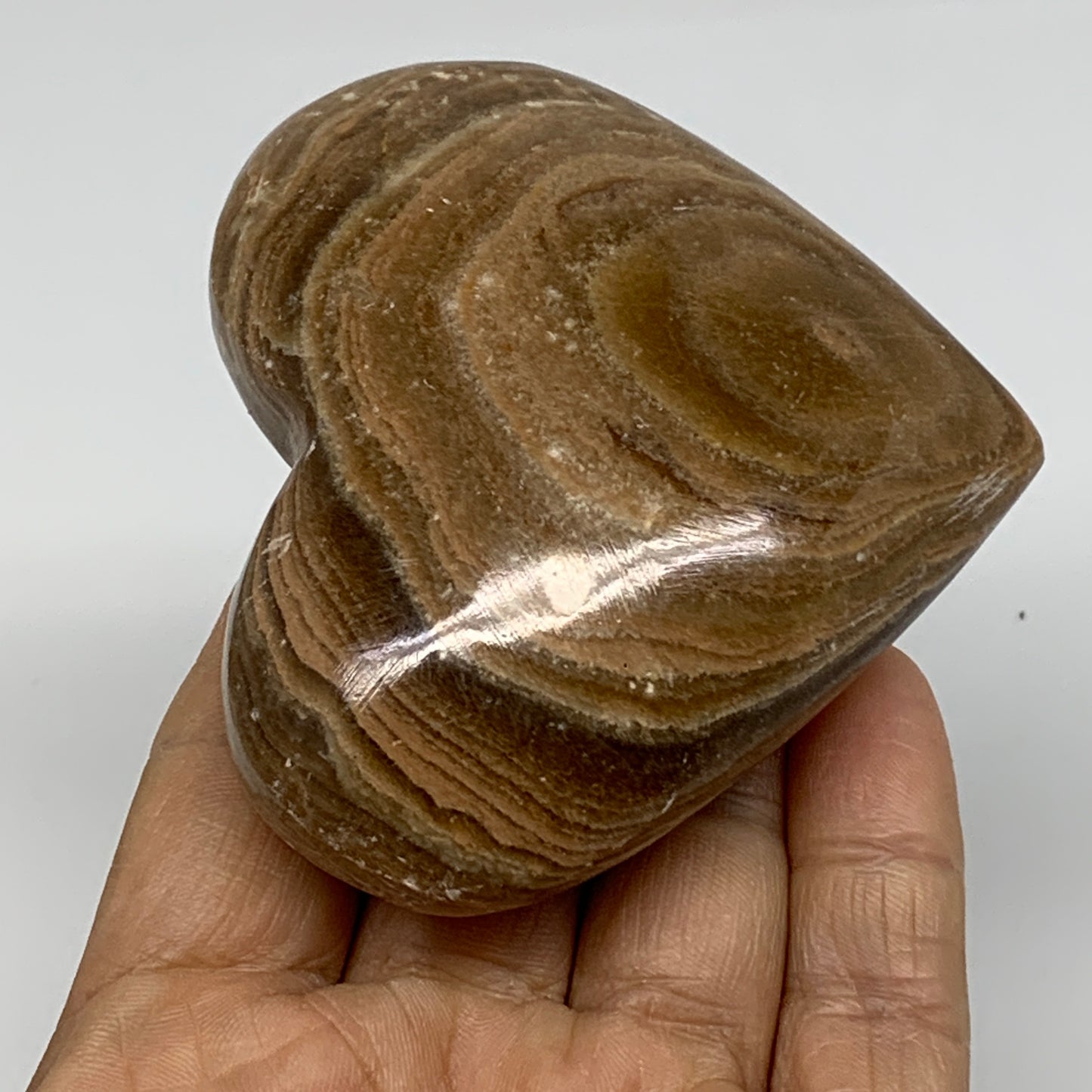 0.42 lbs, 2.8"x3.1"x1.2", Cherry Blossom Flower Agate Heart Crystal, B37181