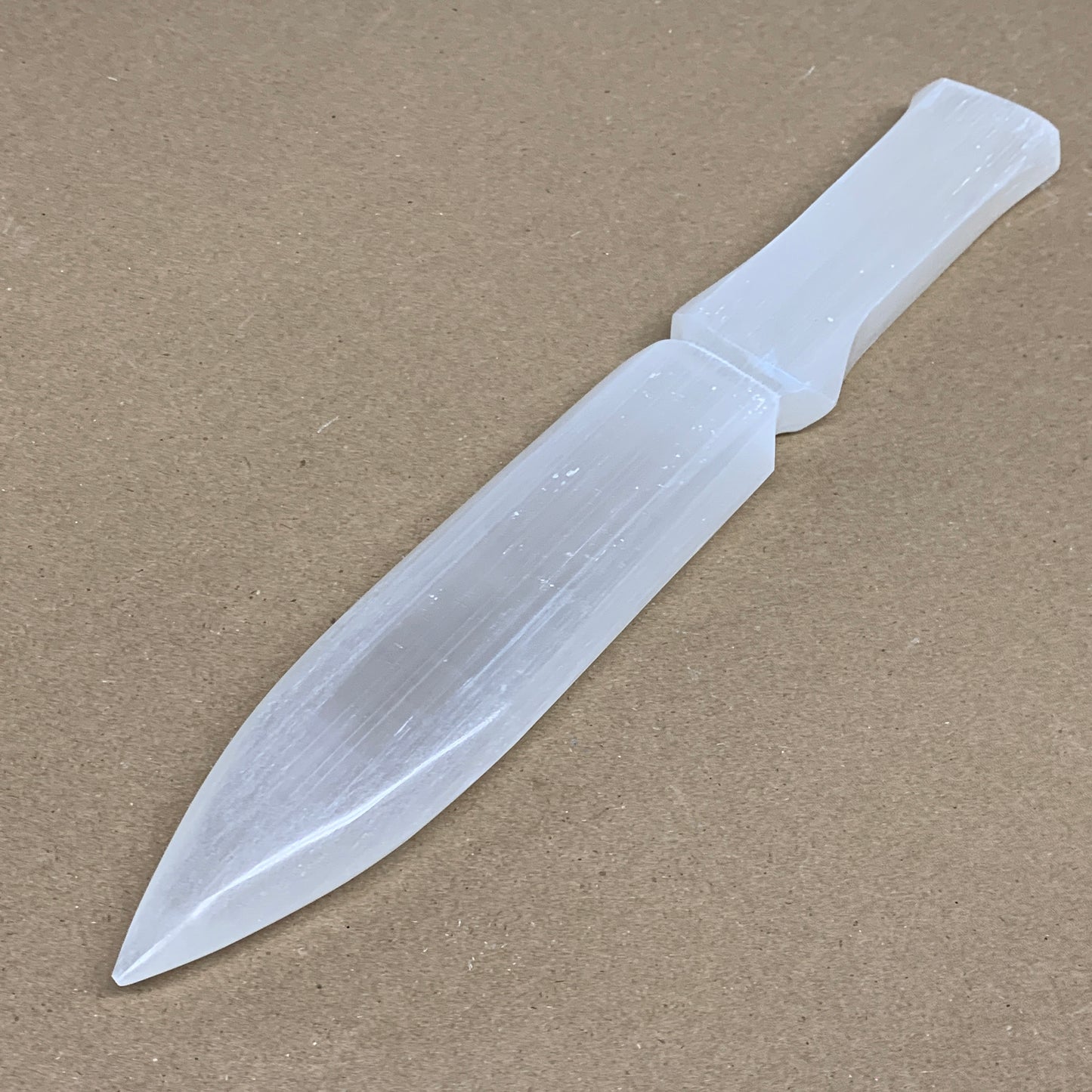322g, 11.5"x1.6"x0.7", Natural Selenite Crystal Dagger (Satin Spar), B36234