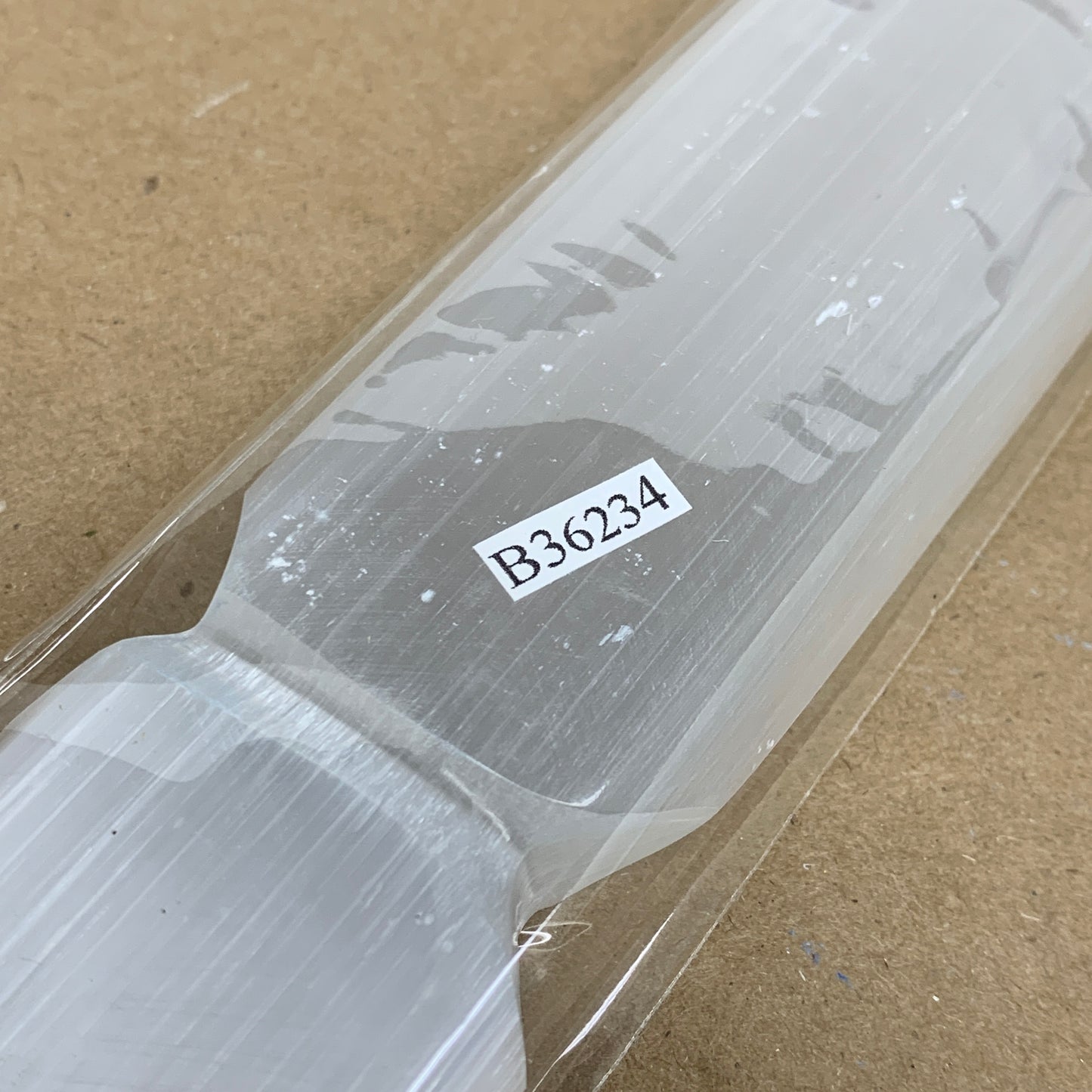 322g, 11.5"x1.6"x0.7", Natural Selenite Crystal Dagger (Satin Spar), B36234