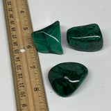 132g, 1.2"-1.5", 3pcs, Natural Small Malachite Tumbled Polished, B32833